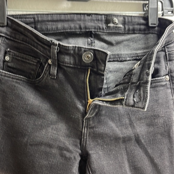 S) AG Adriano Goldschmied Super Stretch Split side Slim Ankle Skinny Jeans Black - Picture 4 of 12